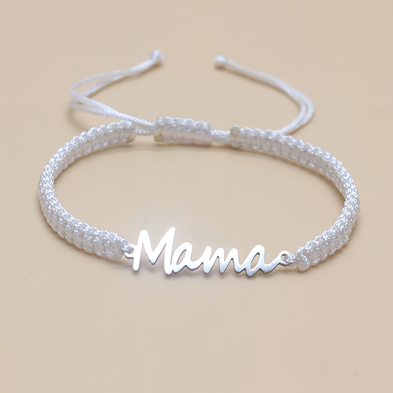 Fashion Stainless Steel "Mama" Bracelet, Adjustable Gift